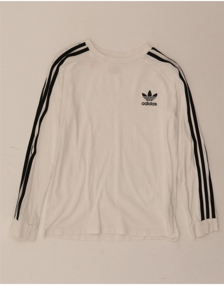 ADIDAS Boys Top Long Sleeve 11-12 Years White Cotton Vintage Adidas and Second-Hand Adidas from Messina Hembry 