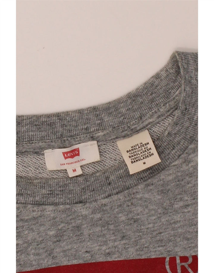 LEVI'S Womens Oversized Sweatshirt Jumper UK 14 Medium Grey Flecked Vintage Levi's and Second-Hand Levi's from Messina Hembry 
