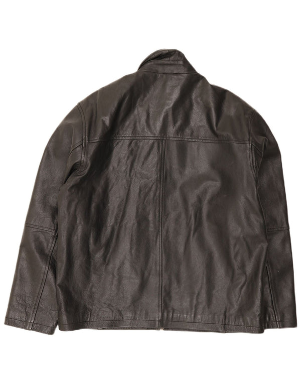 Jaqueta de couro masculina St. Bernard UK 41 grande preta