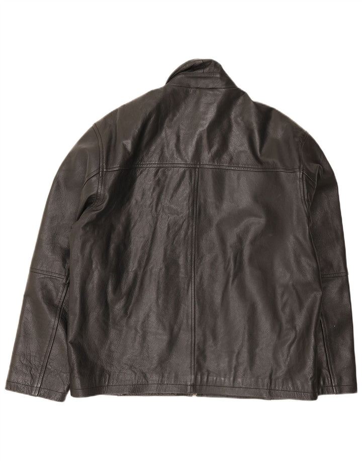 Jaqueta de couro masculina St. Bernard UK 41 grande preta