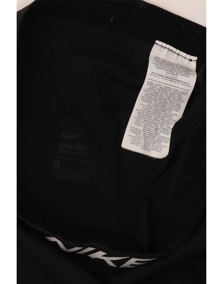 Leggings Nike Dri Fit Graphic Crop Femininas UK 12 Médio Preto Poliéster