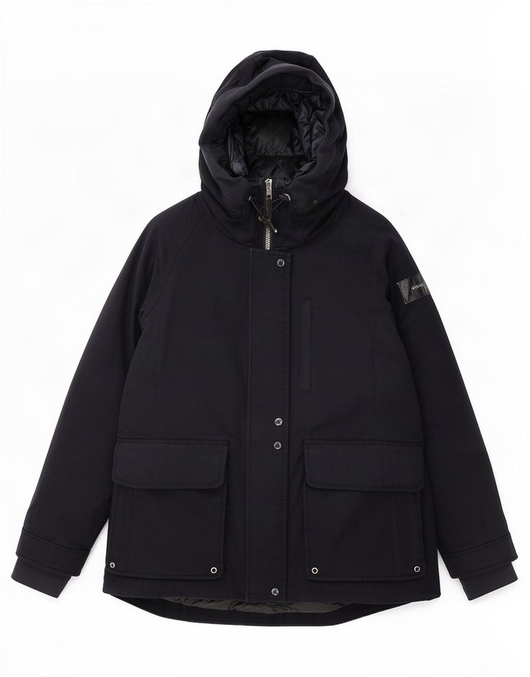Jaqueta feminina acolchoada com capuz Woolrich Reino Unido 10 algodão azul marinho pequeno