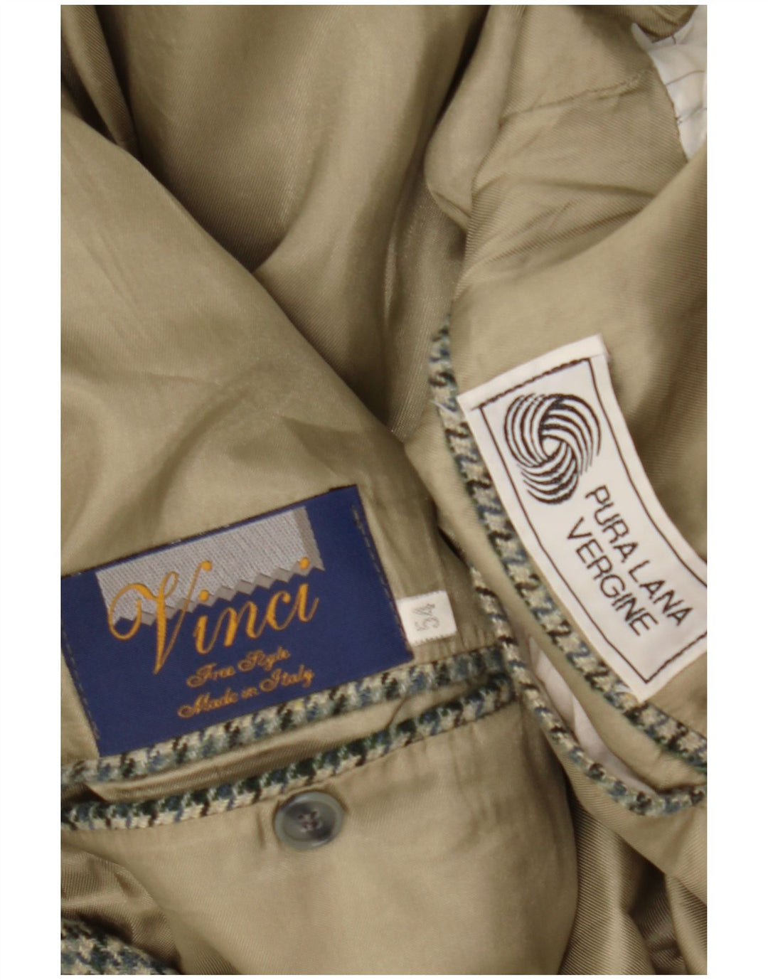 Jaqueta Blazer masculina de 2 botões Vinci IT 54 2XL cinza xadrez lã