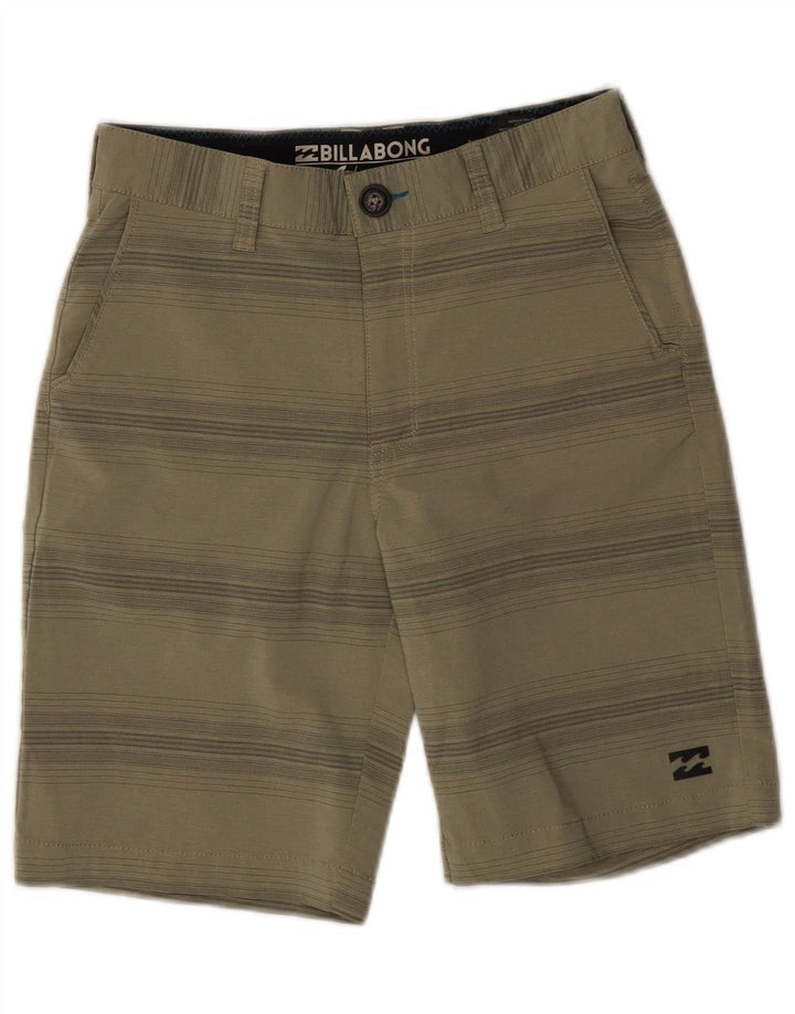 Billabong Mens Chino Shorts W26 Pequeno Poliéster Listrado Cáqui