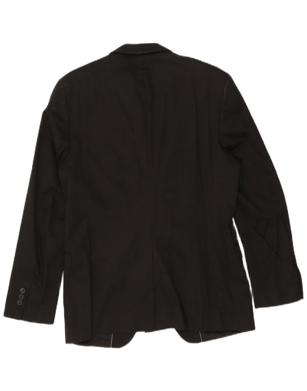 Jaqueta blazer masculina Zara com 1 botão EU 50 algodão preto médio