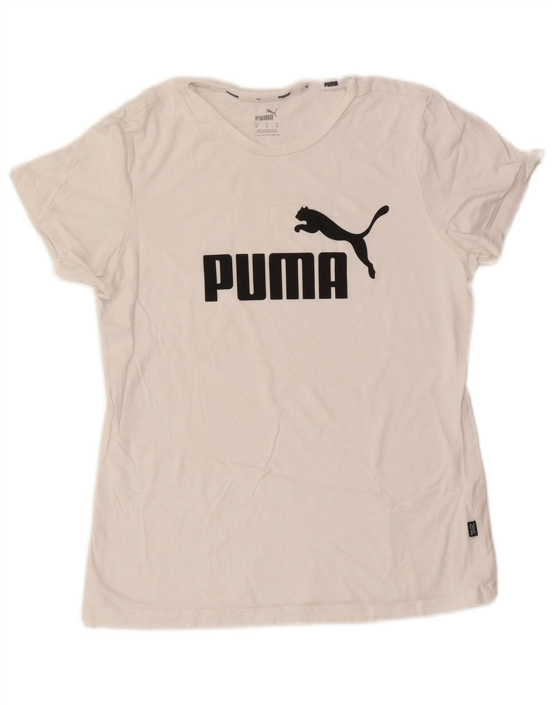 Puma Camiseta Feminina Graphic Top UK 12 Médio Branco