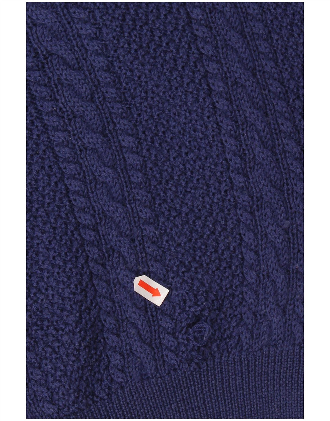 Suéter masculino VINTAGE com gola redonda XL lã virgem azul marinho