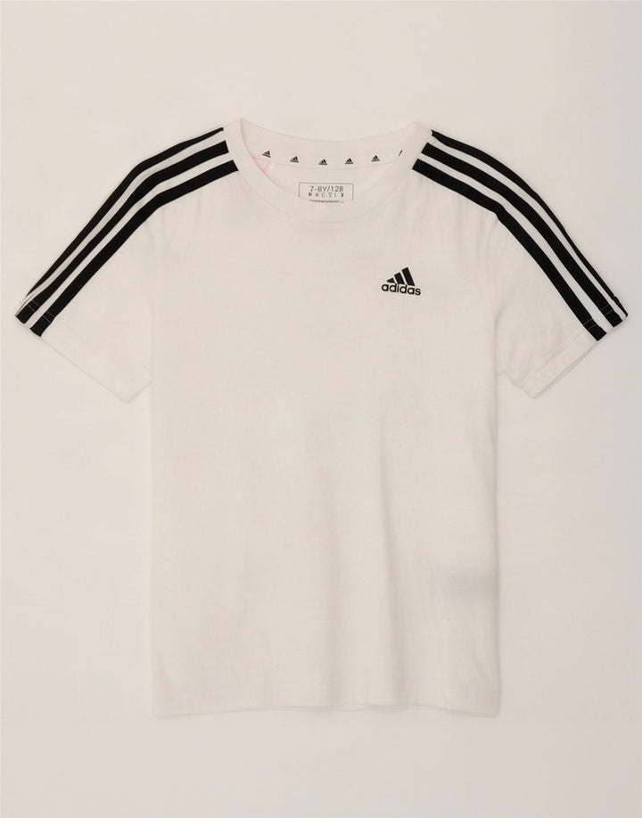 Camiseta Adidas Meninos Top 7-8 Anos Algodão Branco