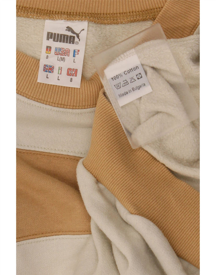 PUMA moletom masculino jumper grande algodão colorblock branco