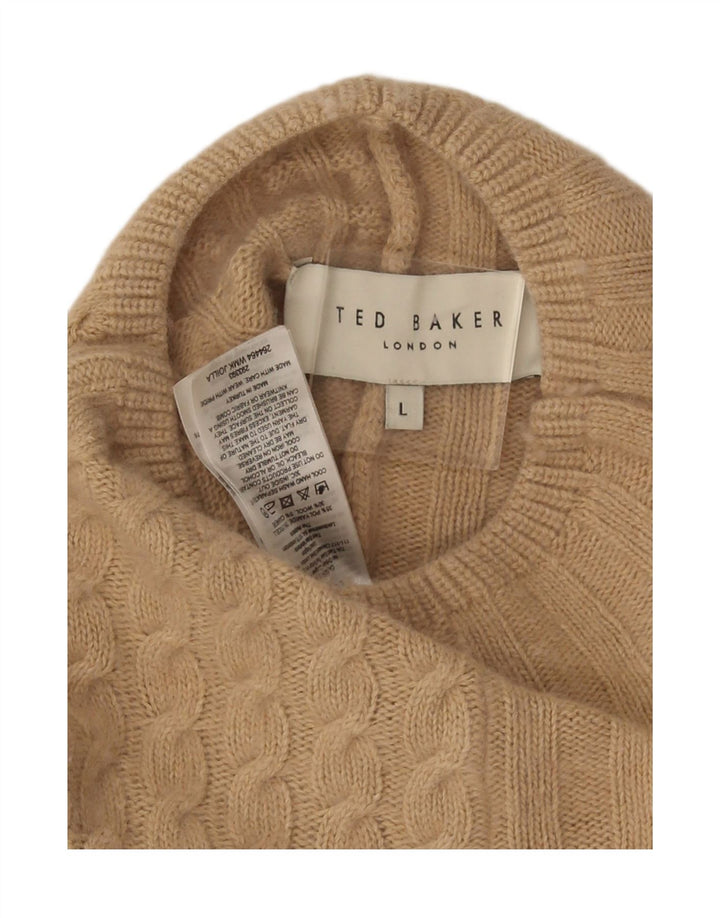 Ted Baker Poncho Jumper feminino UK 16 grande bege poliamida