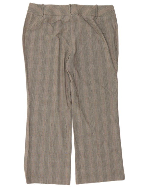 Calça feminina Marks & Spencer de terno reto UK 18 XL W38 L28 cinza xadrez