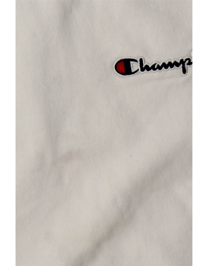 Champion feminino oversized moletom jumper UK 6 XS algodão branco