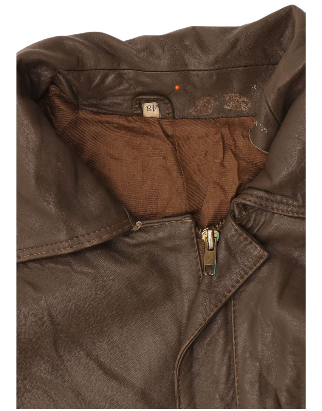 Jaqueta de couro masculina VINTAGE IT 48 marrom médio