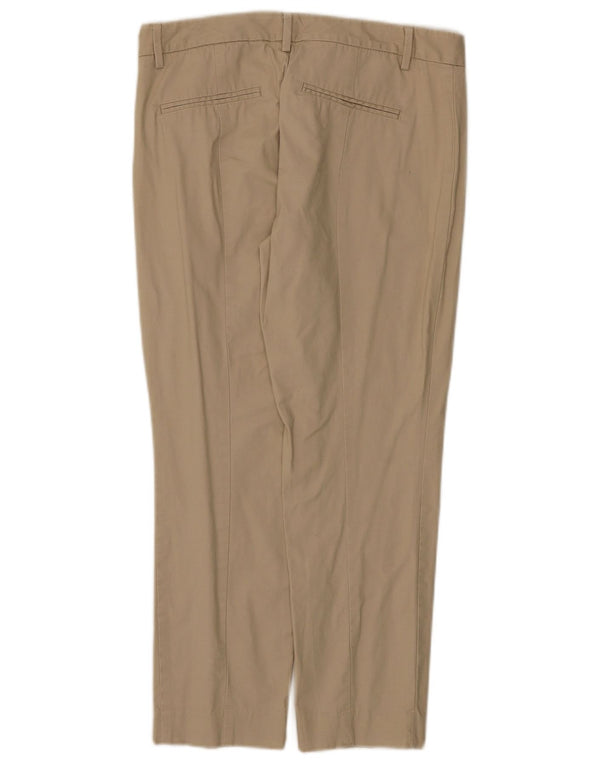 Calça feminina slim cropped Gap UK 10 pequena W30 L25 algodão bege