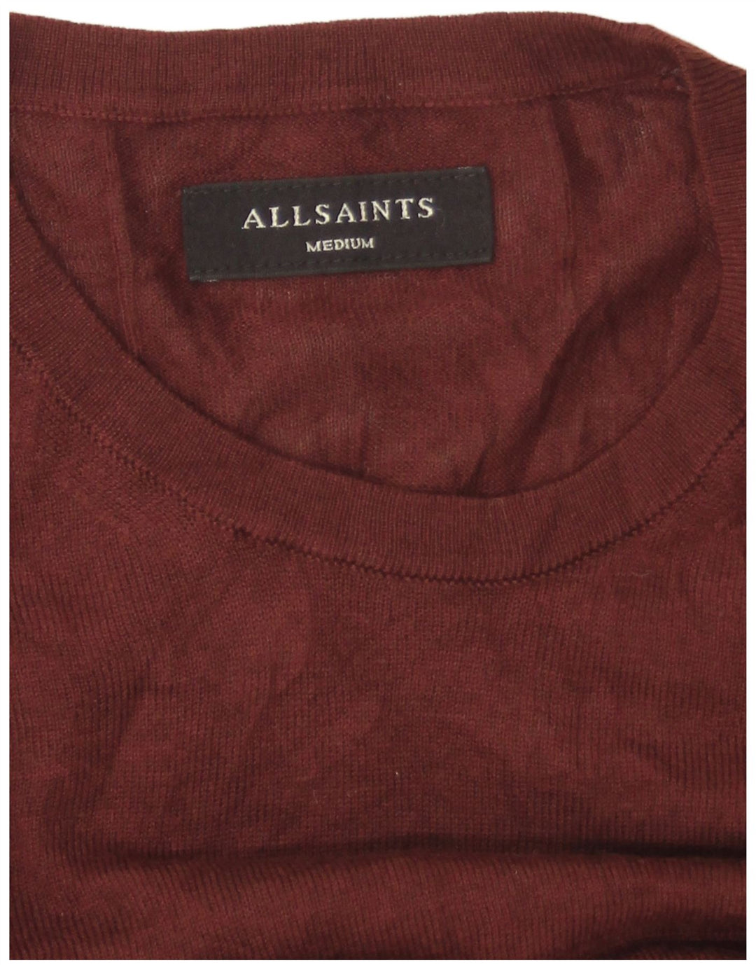Suéter masculino All Saints com gola canoa marrom médio