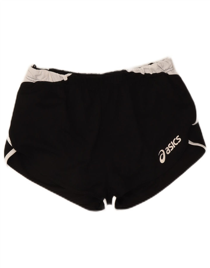 Shorts femininos Asics Graphic Sport UK 10 pequeno preto colorblock poliéster
