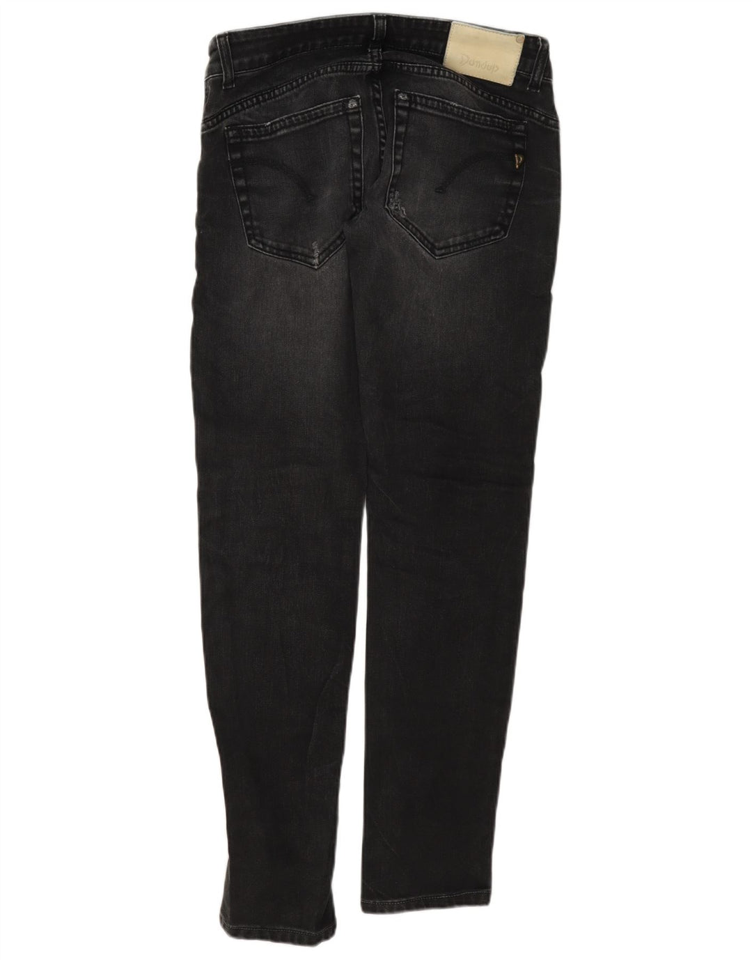 Dondup Jeans feminino slim fit desgastado W28 L31 algodão preto