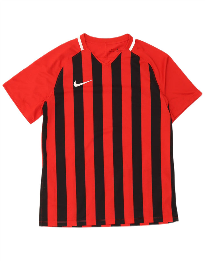 Camiseta masculina Nike Dri Fit grande poliéster listrado vermelho