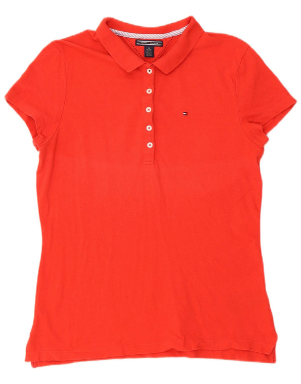 Polo Tommy Hilfiger Mulher Manga Curta Regular Fit UK 18 XL Vermelho