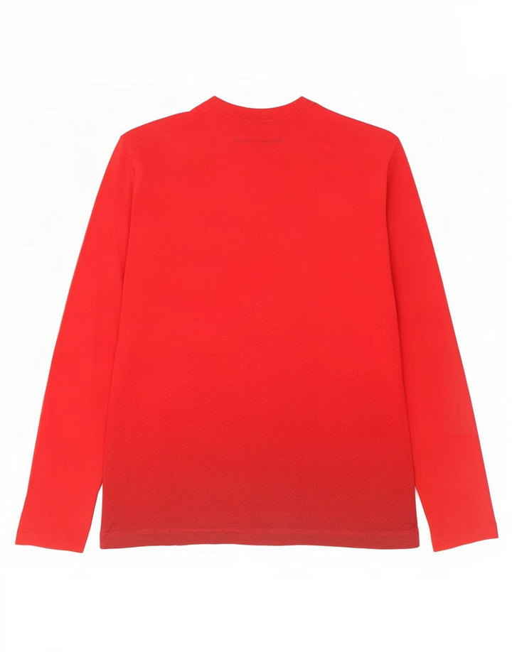 Calvin Klein Jeans masculino gráfico top manga comprida médio algodão vermelho