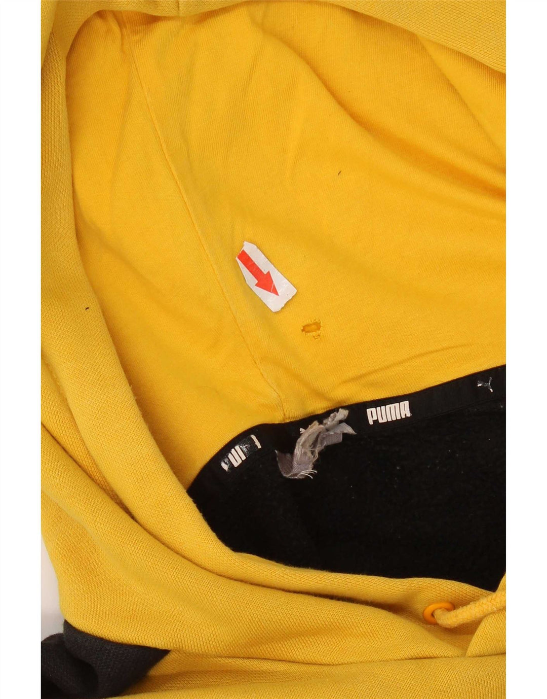 Puma masculino moletom com capuz amarelo médio algodão colorblock