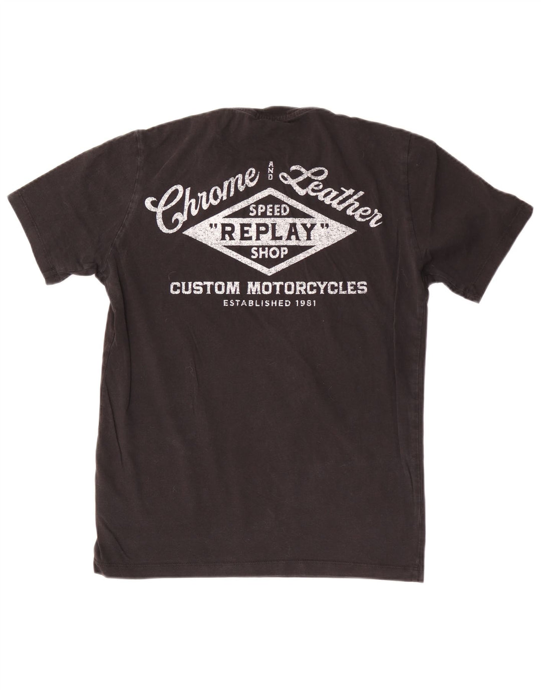 Camiseta Replay Boys Graphic 13-14 Anos Médio Algodão Preto