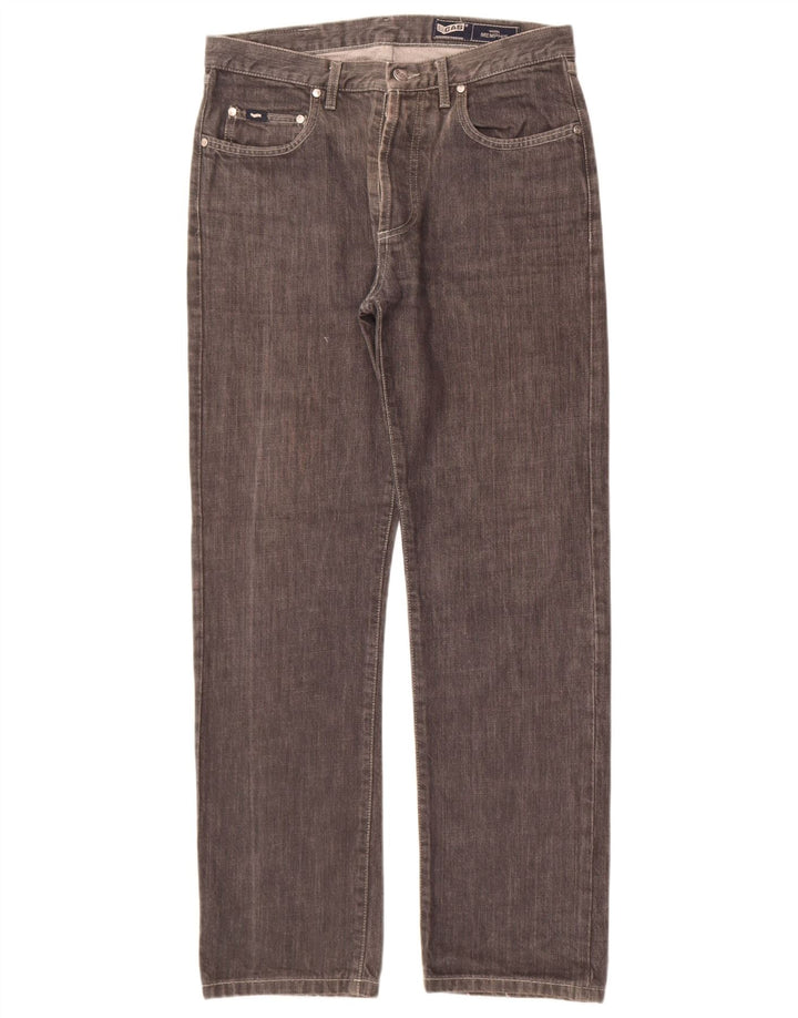 Gas Mens Memphis Straight Jeans W33 L30 Cinza Algodão
