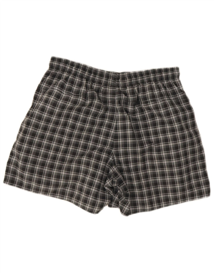 Shorts de natação masculino Adidas poliéster xadrez cinza médio