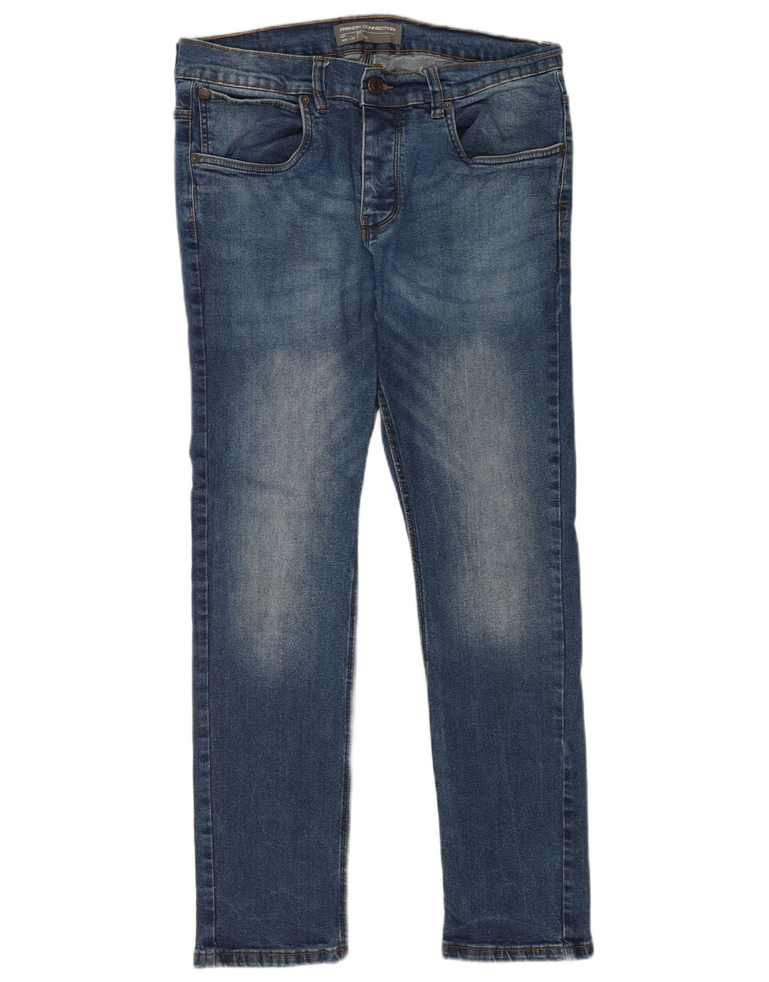 French Connection Masculino Slim Jeans W36 L32 Azul Algodão