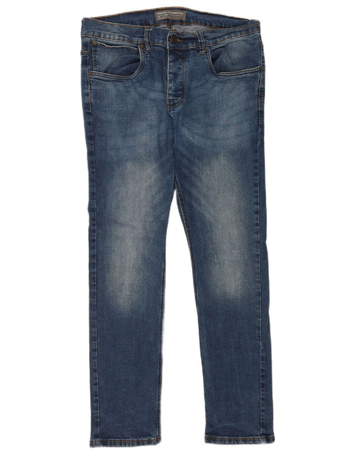 French Connection Masculino Slim Jeans W36 L32 Azul Algodão