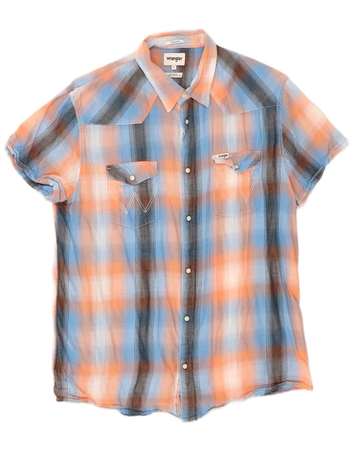 Camisa masculina Wrangler Regular Fit grande algodão xadrez multicolorido