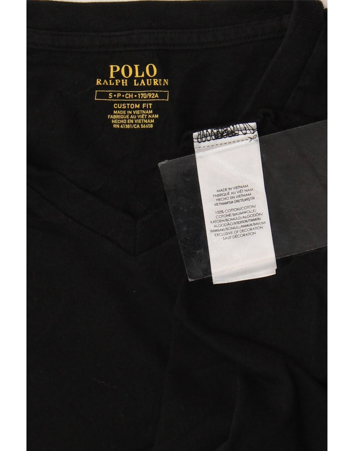 Camiseta masculina POLO RALPH LAUREN com ajuste personalizado, top pequeno de algodão preto