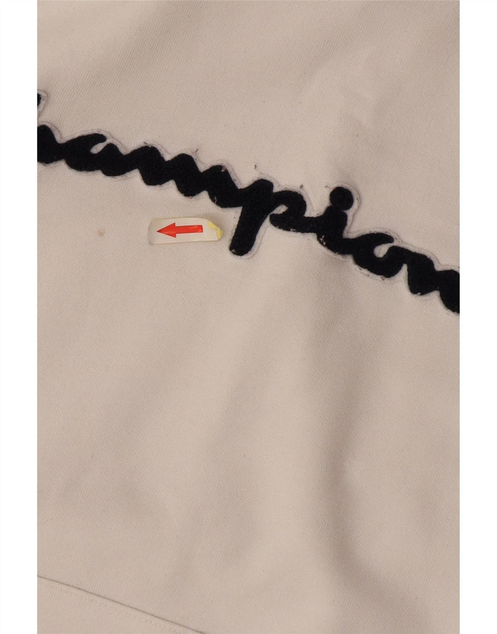 CHAMPION Suéter masculino com capuz gráfico médio algodão branco
