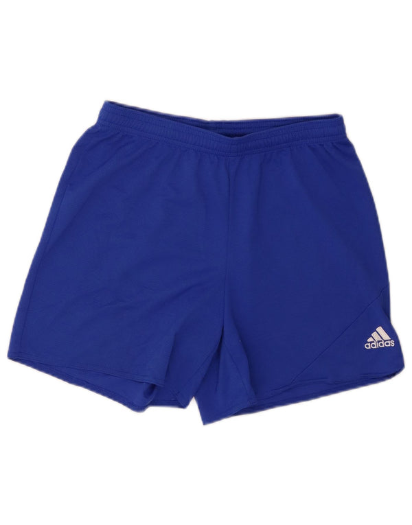 Adidas Womens Climalite Sport Shorts UK 10 Pequeno Azul Poliéster