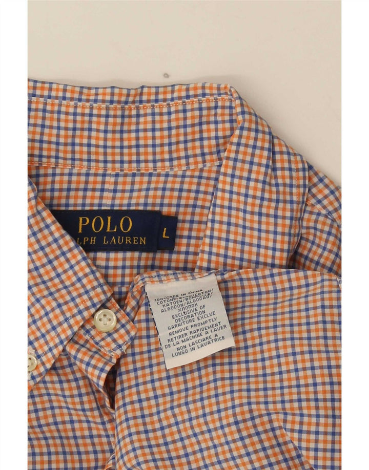 Camisa masculina Polo Ralph Lauren grande algodão guingão multicolorido