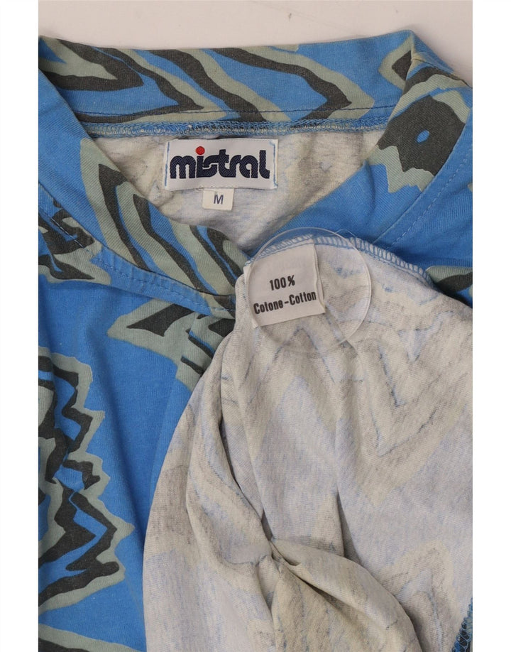 Camiseta masculina Mistral Top algodão geométrico azul médio