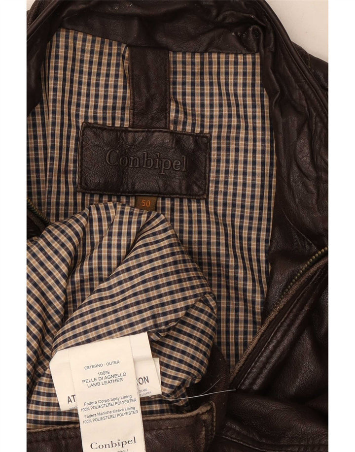 Jaqueta de couro masculina Conbipel IT 50 grande marrom