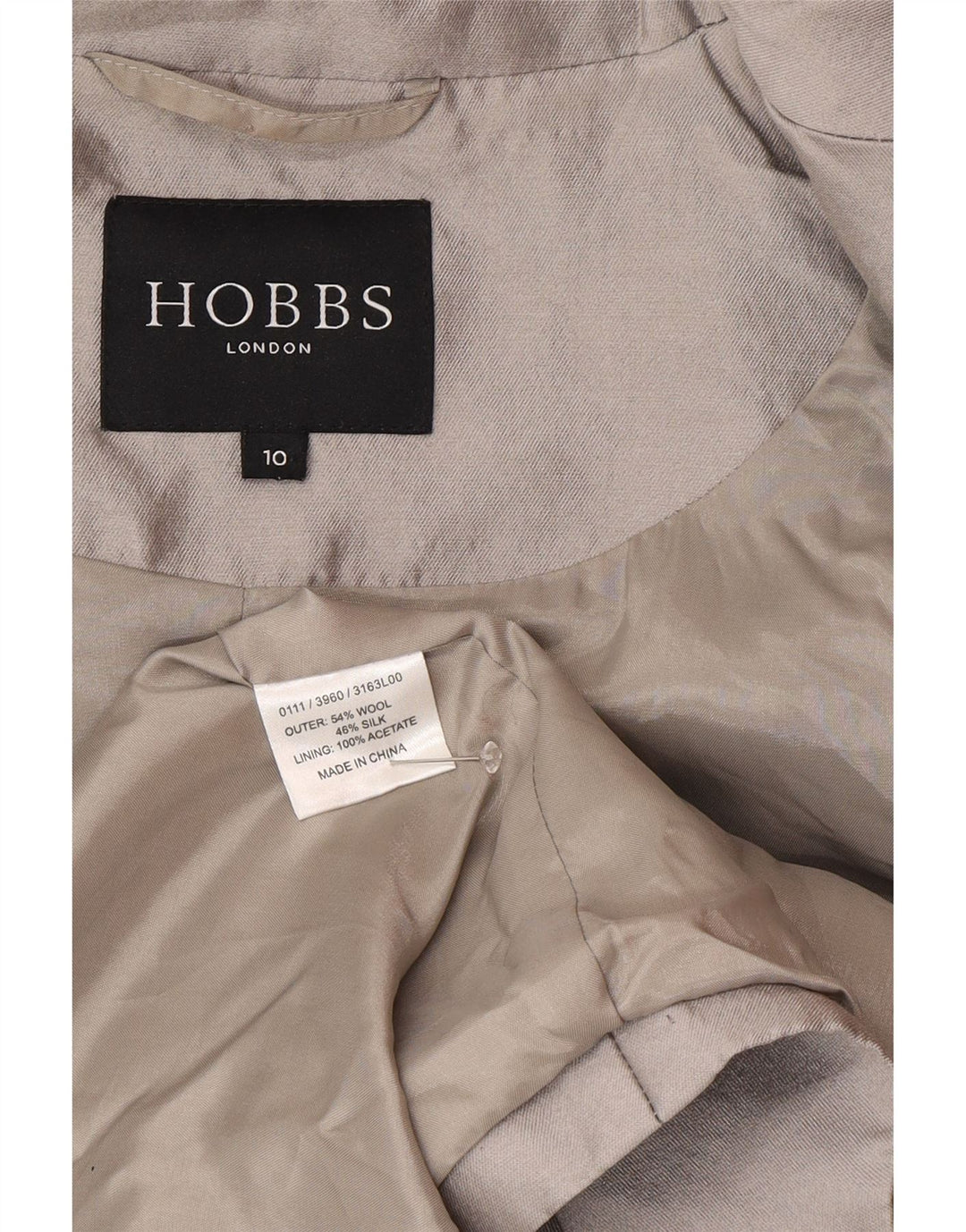 Sobretudo feminino Hobbs UK 10 lã cinza pequena