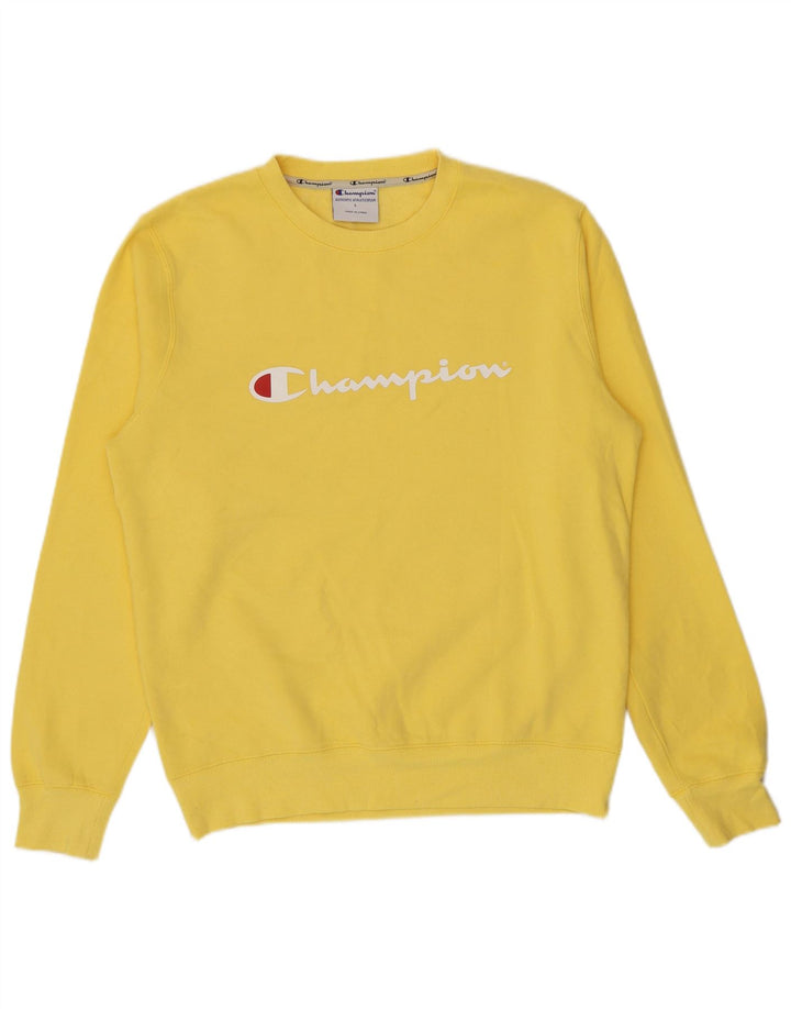 Champion moletom gráfico masculino jumper grande algodão amarelo