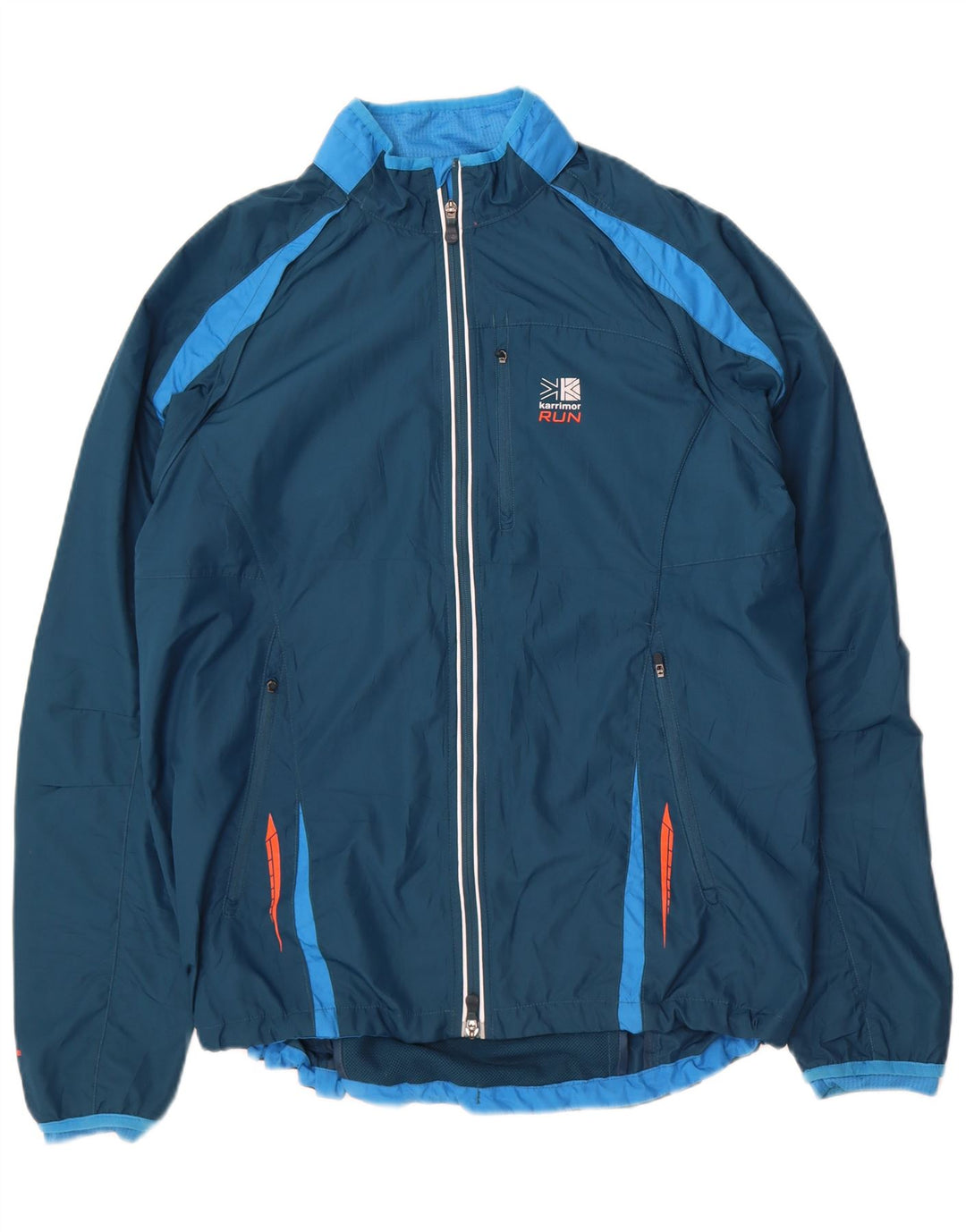 Jaqueta superior de agasalho masculino Karrimor Reino Unido 40 grande poliéster Colourblock azul