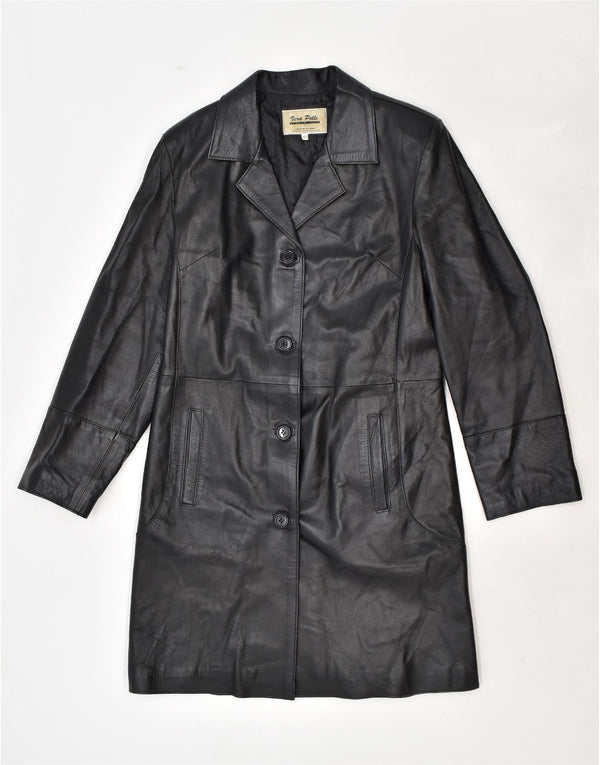 Casaco de couro feminino VINTAGE IT 48 XL couro preto