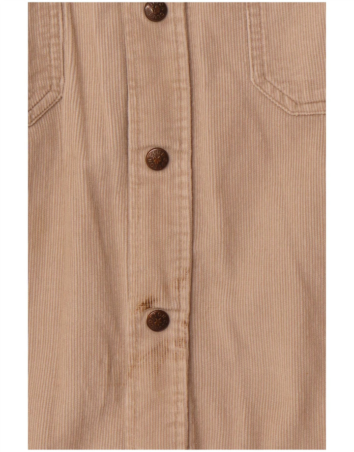 COTTON CLUB Camisa masculina de veludo cotelê grande algodão bege