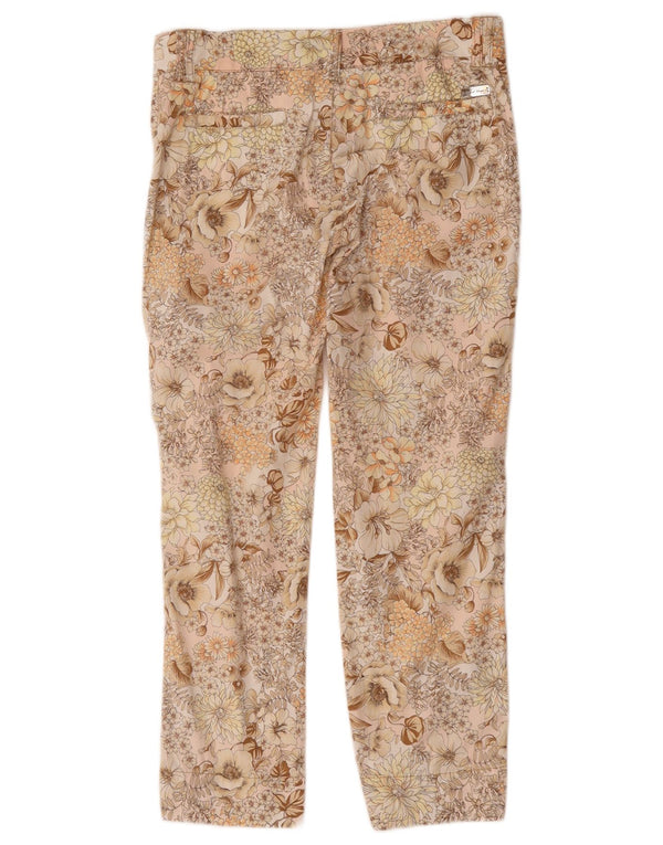Calça cropped feminina Conte of Florence IT 42 médio W30 L25 rosa floral