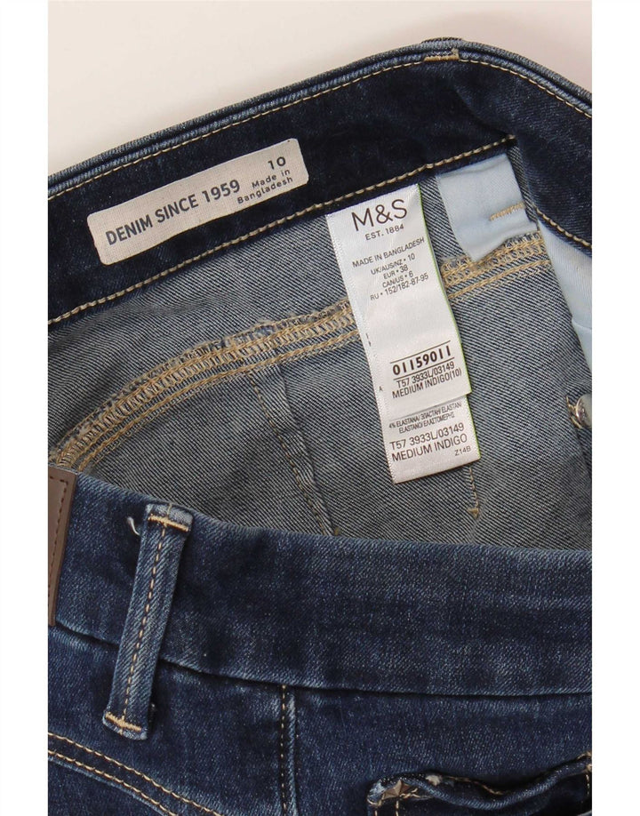 Bermuda jeans feminina Marks & Spencer Reino Unido 10 pequeno W28 azul marinho