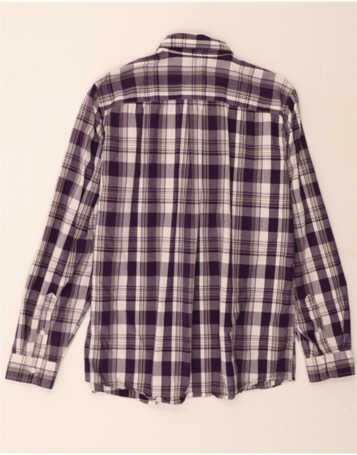EDDIE BAUER Mens Classic Fit Shirt Large Purple Check Cotton Vintage Eddie Bauer and Second-Hand Eddie Bauer from Messina Hembry 