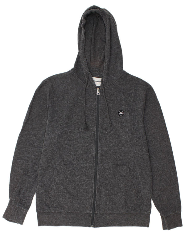 Suéter masculino Jack & Jones com capuz e zíper XL algodão cinza