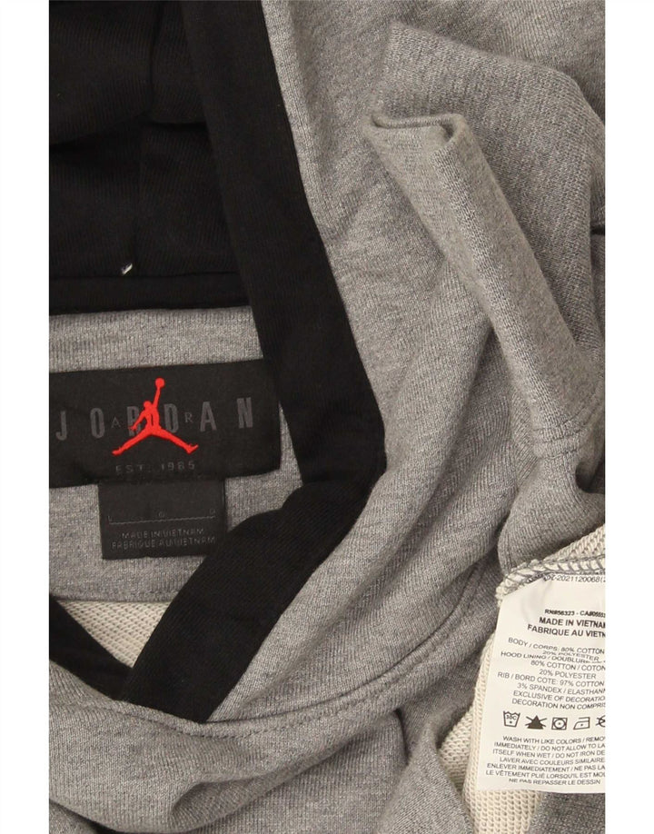 Jordan moletom com capuz gráfico masculino grande algodão cinza