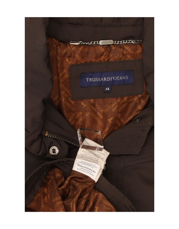 Casaco acolchoado feminino TRUSSARDI JEANS IT 48 XL marrom poliéster