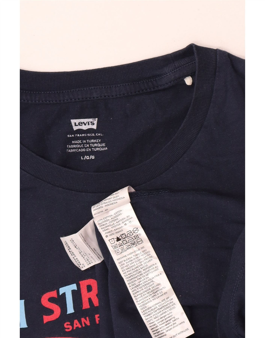 Camiseta gráfica masculina Levi's Top grande algodão azul marinho