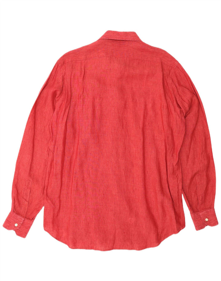 CAMICISSIMA Camisa Masculina Slim Fit XL Linho Vermelho